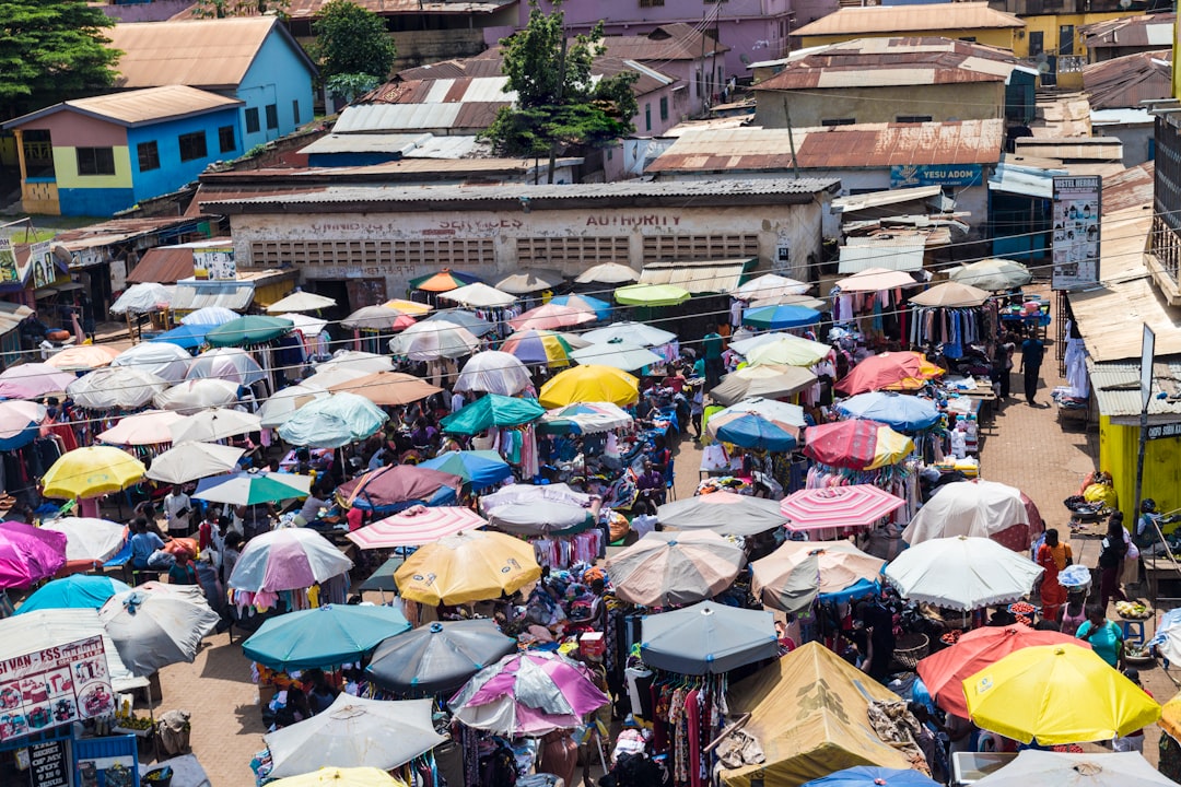 Colorful market in Obuasi, Ghana