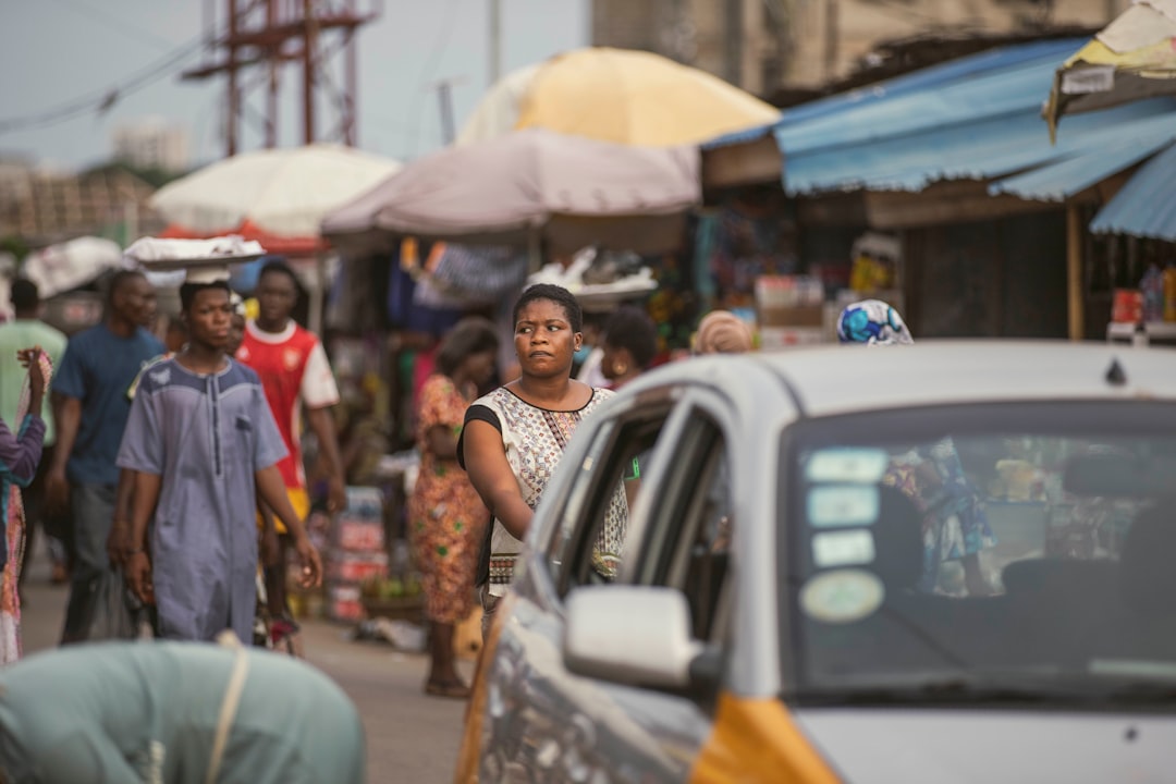 Busy street scene in Ghana, West Africa