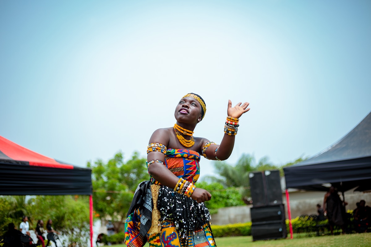 Cultural celebration during Ngmayem festival in Odumase-Krobo, Ghana