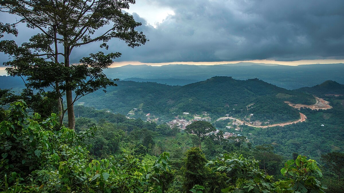 Road through the Avatime hills between Biakpa and Fume villages, Volta Region Ghana — heart of Avatime traditional area
